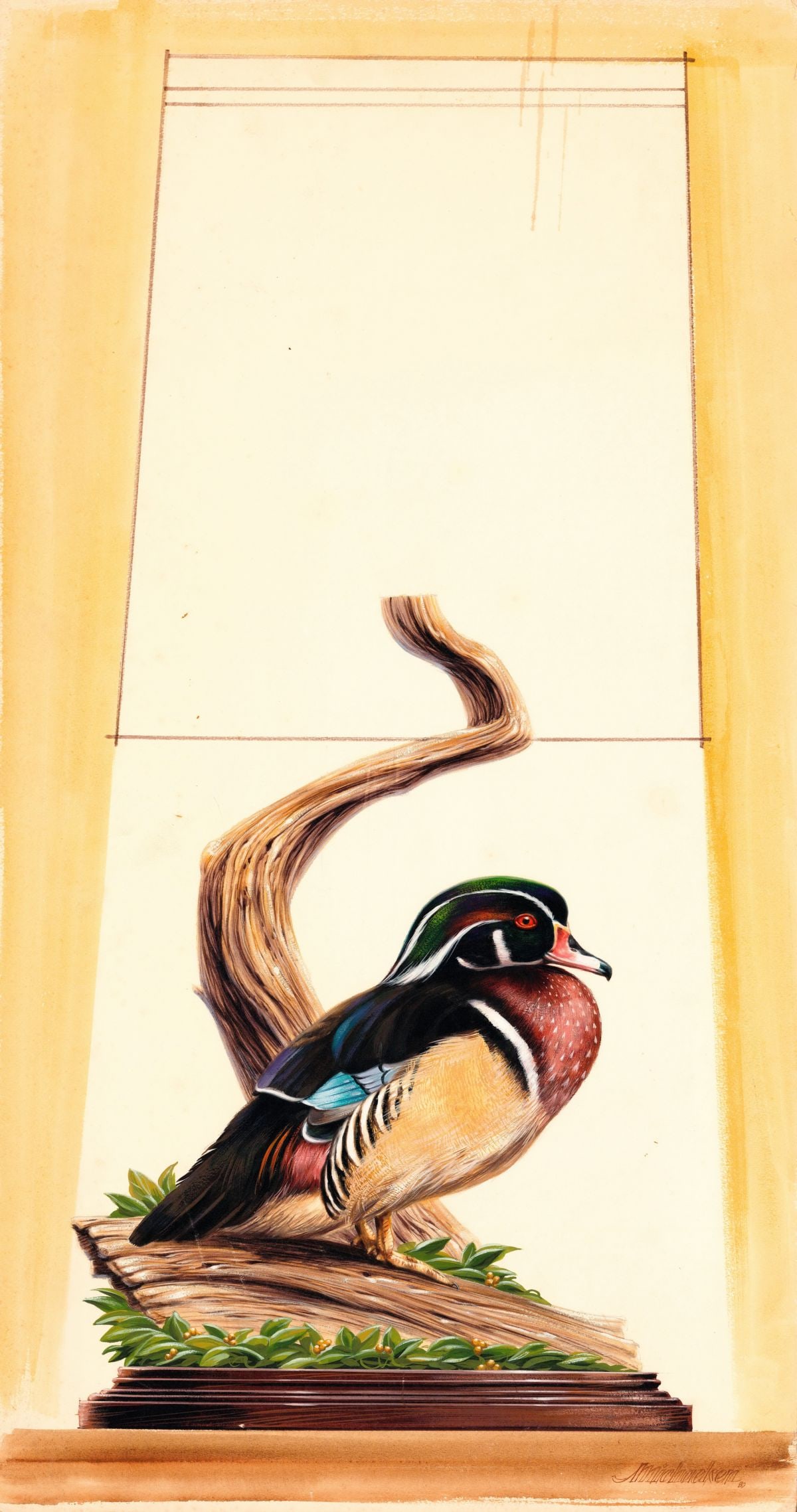 Ken Michaelsen (CA,1936-2016) gouache painting (1 of 11)