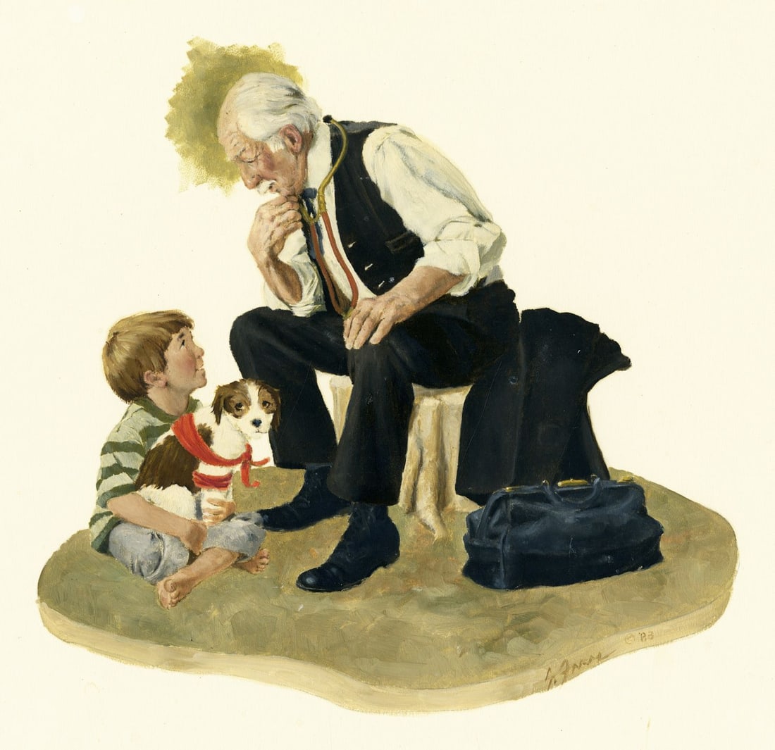 Gerald Farm (NM,NE,1935-2023) gouache painting (1 of 12)