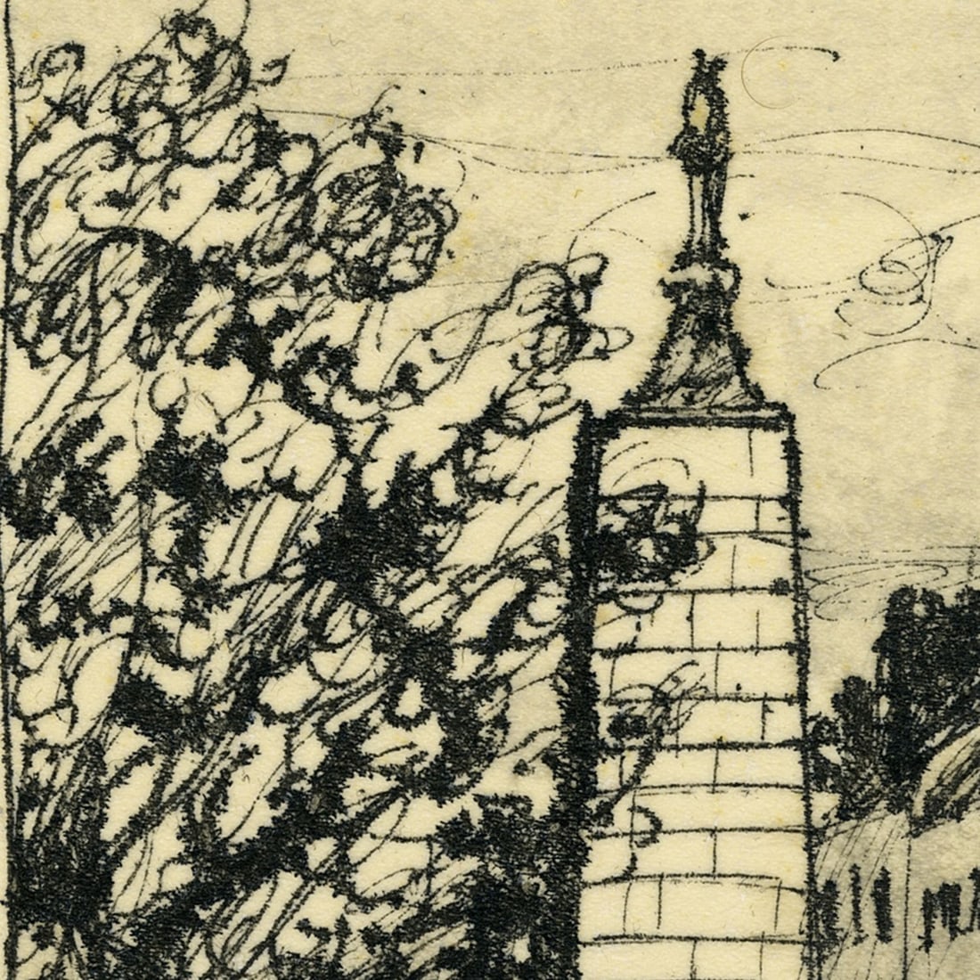 Allan Mardon (NY,AZ,Canada,1931-2020) ink painting - 5