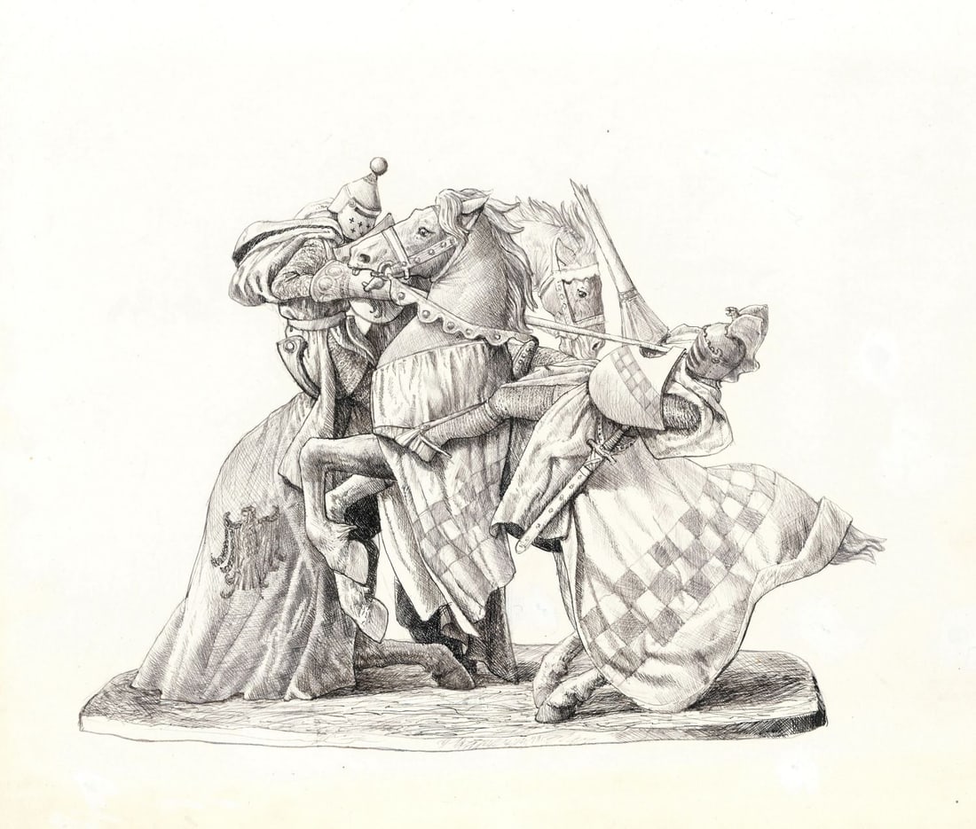 Gianni Benvenuti (Italy,US,1926-2005) ink painting (1 of 12)