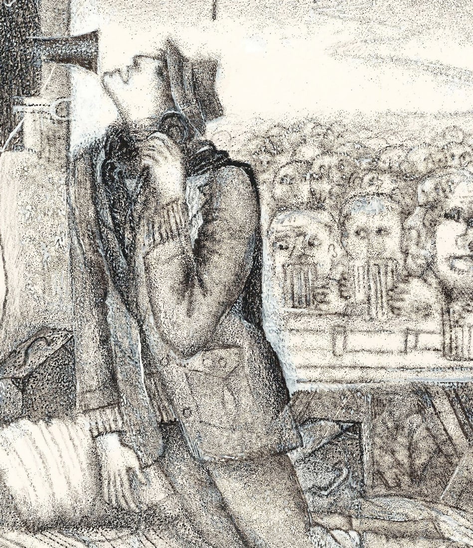 Jarmila Maranova (Czech,NY,1922-2009) mixed media painting - 5