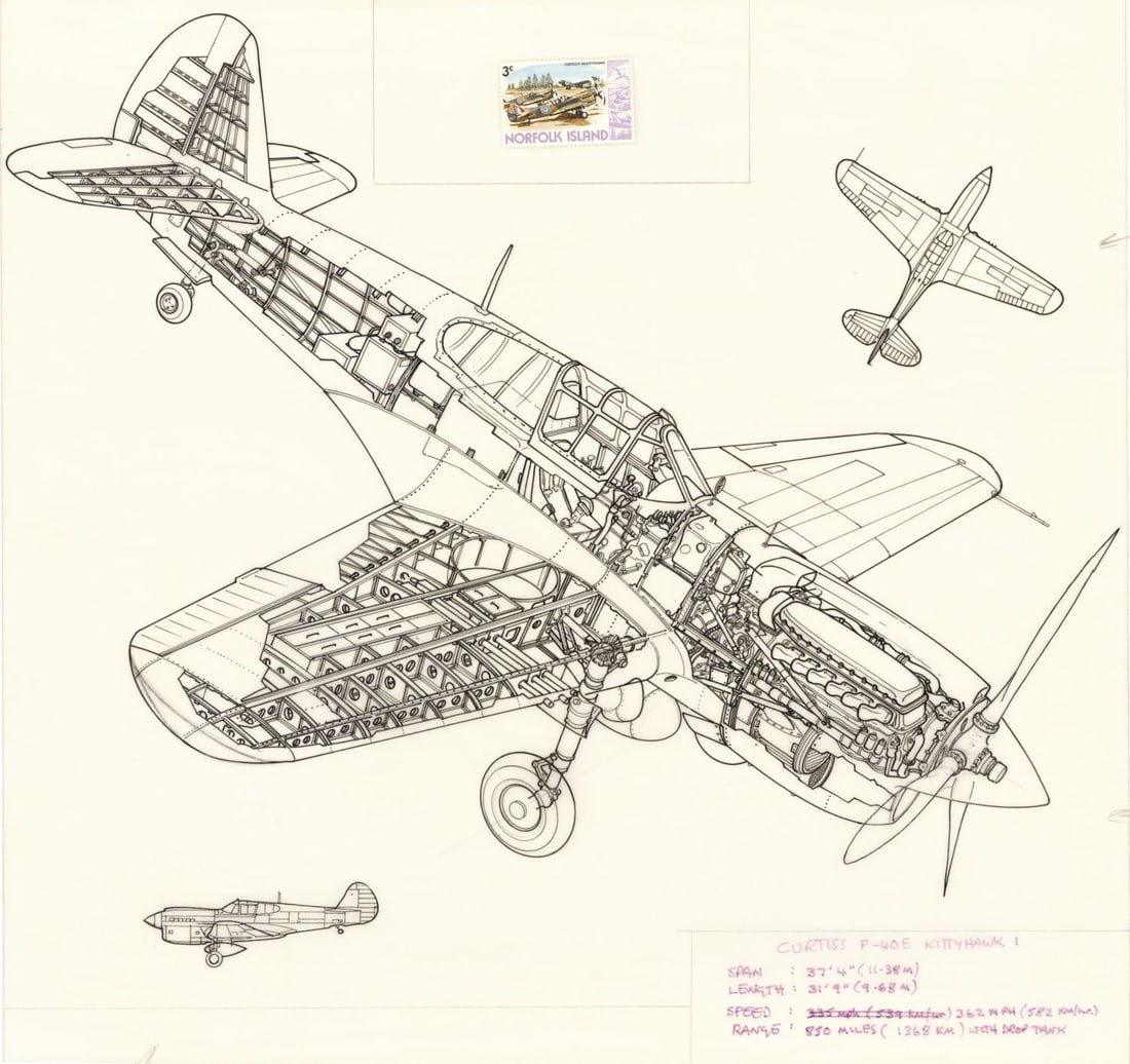 John Batchelor (UK,1936-2019) ink painting (1 of 11)