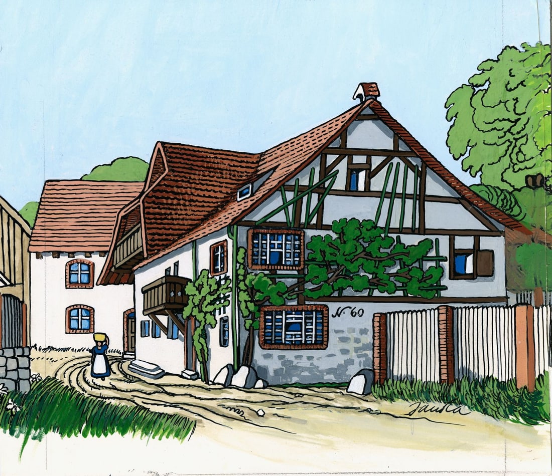 Elisabeth von Janota-Browsky (German,20C) gouache painting - 3