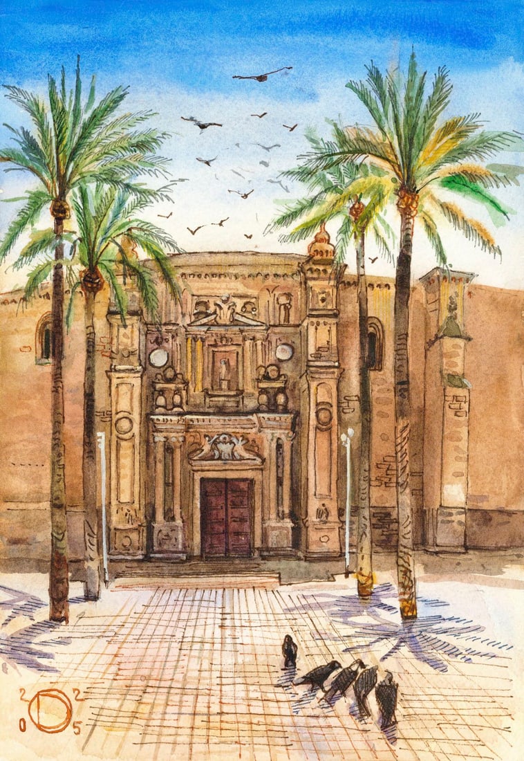 Olena Didenko (Ukraine,20/21C) watercolor painting (1 of 13)