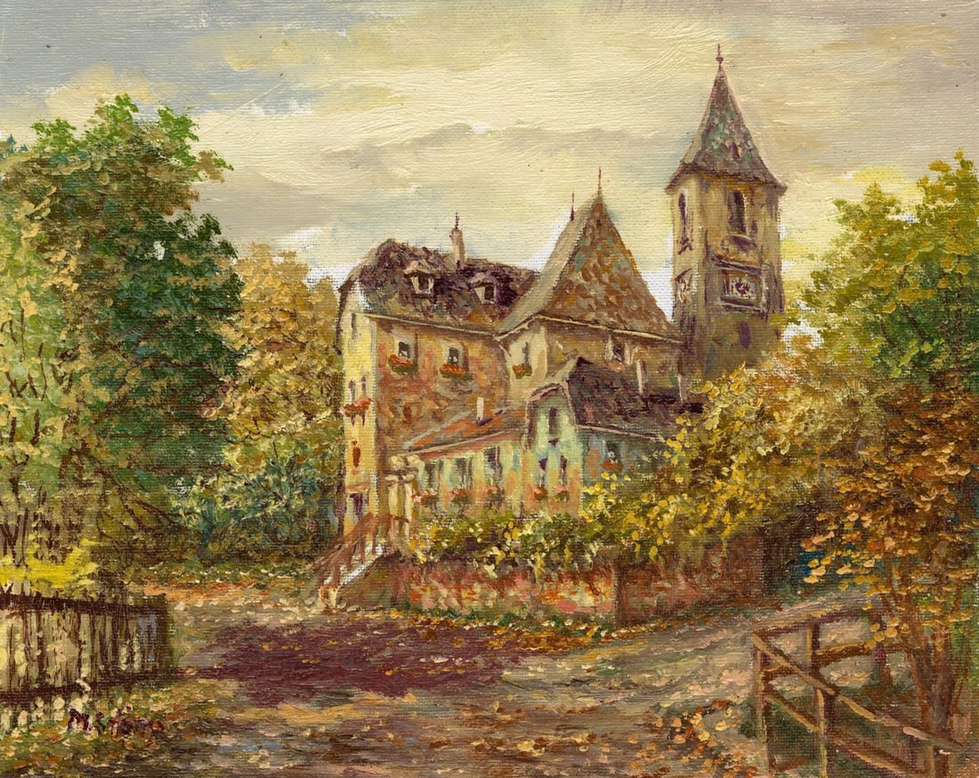 M Schony (German,1913-?) oil painting (1 of 12)