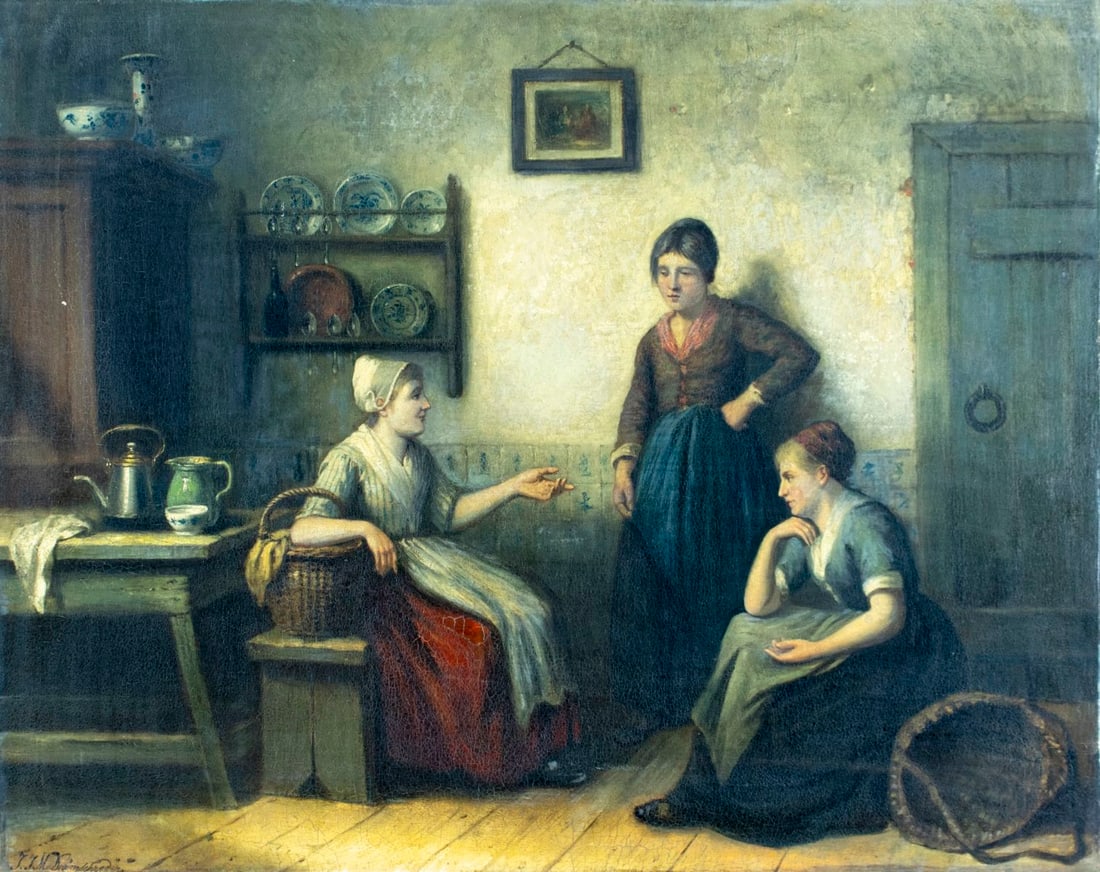 Jan Jac Damschroeder (Dutch,German,1825-1905) oil painting antique (1 of 12)