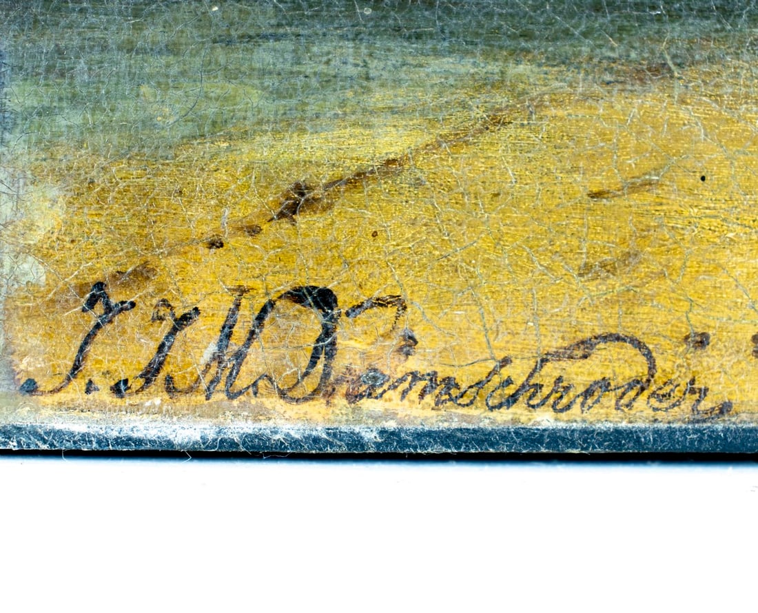 Jan Jac Damschroeder (Dutch,German,1825-1905) oil painting antique - 4