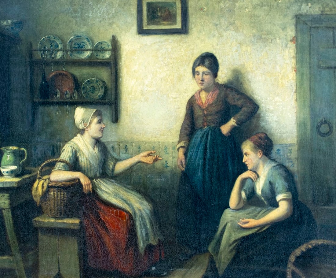 Jan Jac Damschroeder (Dutch,German,1825-1905) oil painting antique - 5