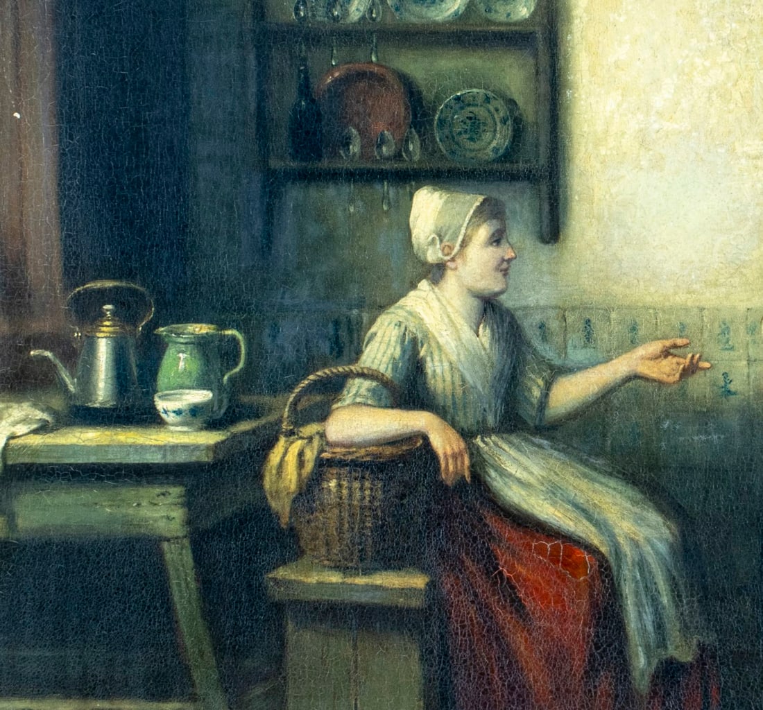 Jan Jac Damschroeder (Dutch,German,1825-1905) oil painting antique - 6