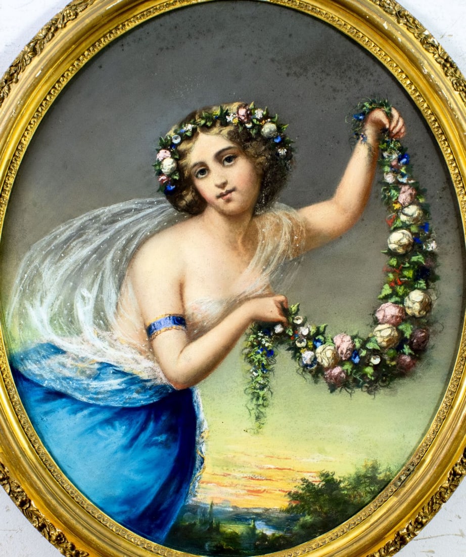 Antique early 20C European pastel painting (1 of 13)