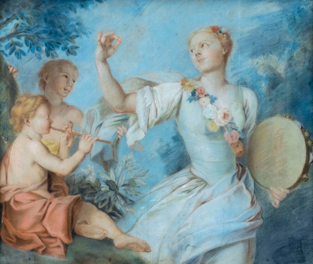 Antique 19C European pastel painting (1 of 17)