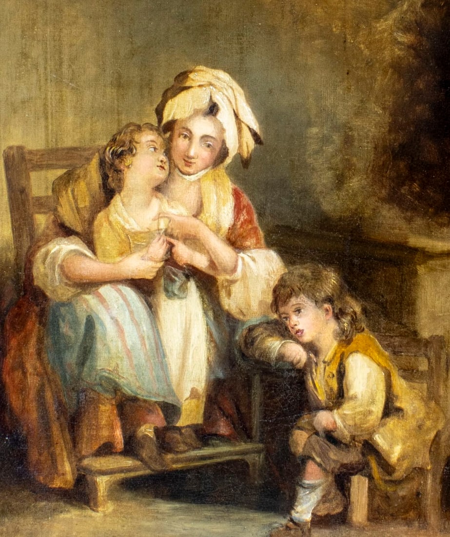 Antique 19C British oil painting - 4