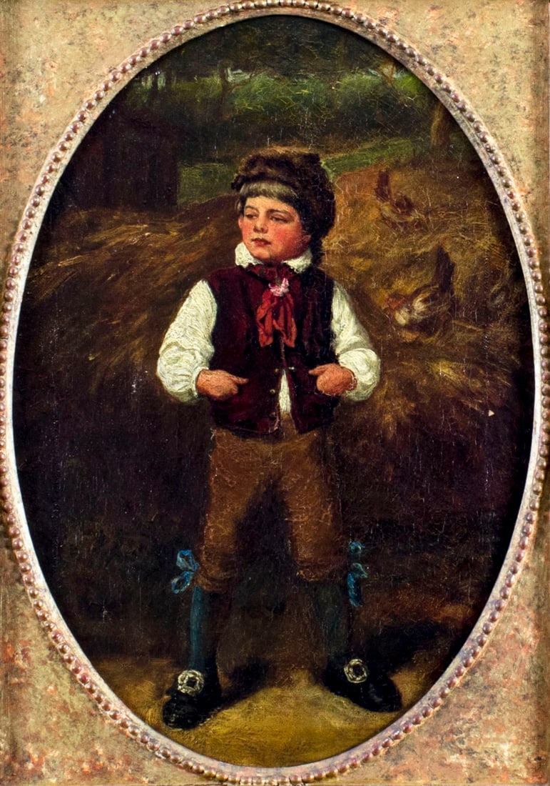 Antique 19C European oil painting (1 of 12)