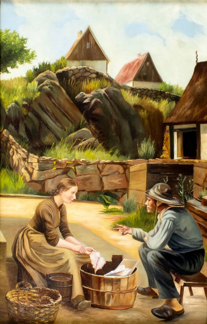 Antique early 20C Danish oil painting (1 of 11)