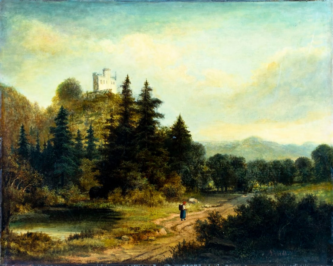 A Friedl (Europe,19C) oil painting antique (1 of 14)