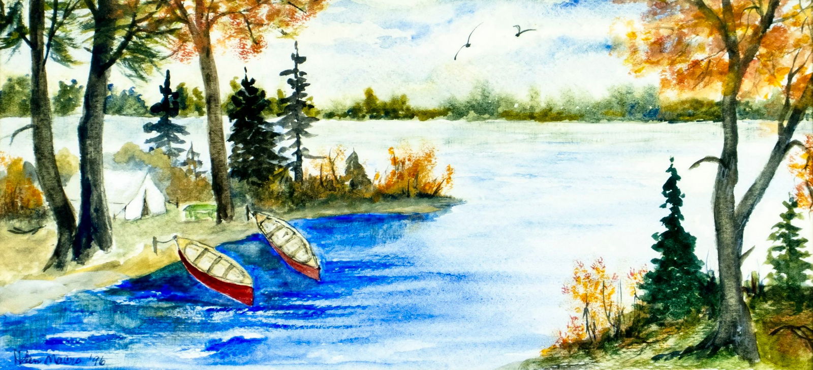 Helen Macro (NY,20C) watercolor painting (1 of 13)