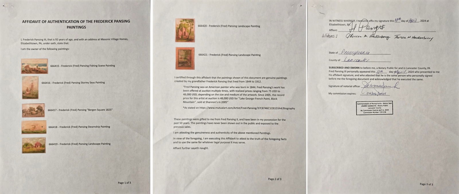 Frederick Pansing (NJ,German,1844-1912) oil painting antique - 10