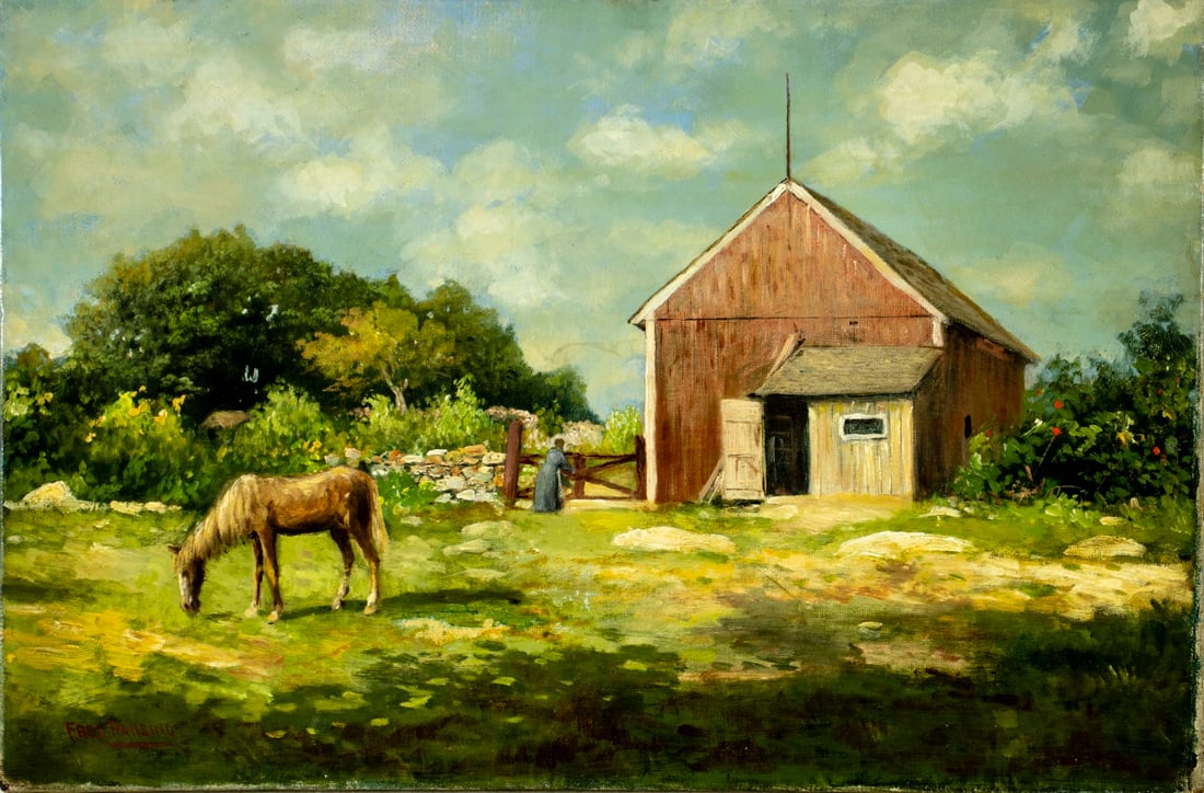 Frederick Pansing (NJ,German,1844-1912) oil painting antique - 3