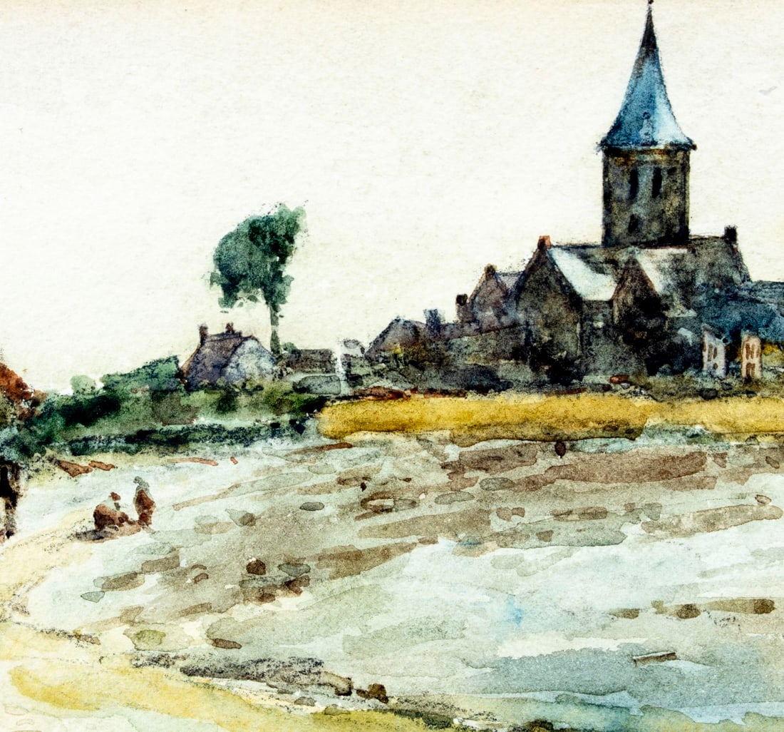 John Muirhead (UK,1863-1927) watercolor painting antique - 8