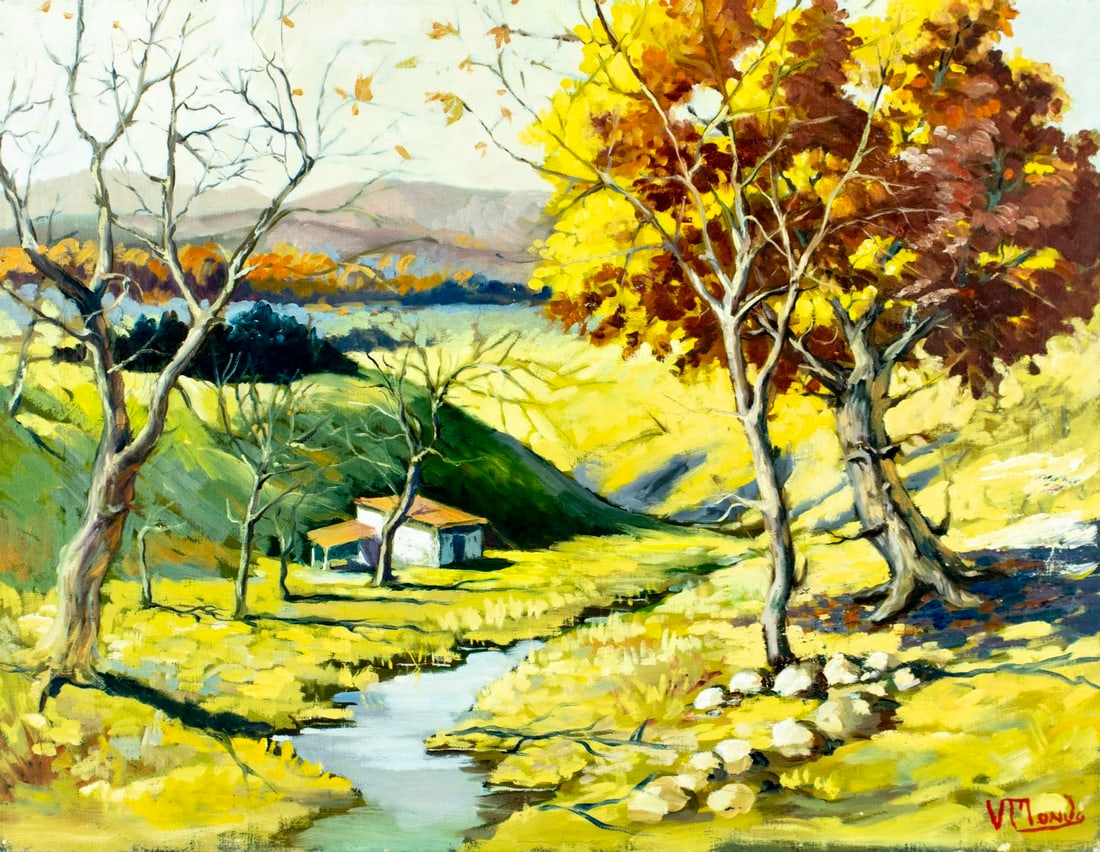 V Mondo (US,mid 20C) oil painting (1 of 13)