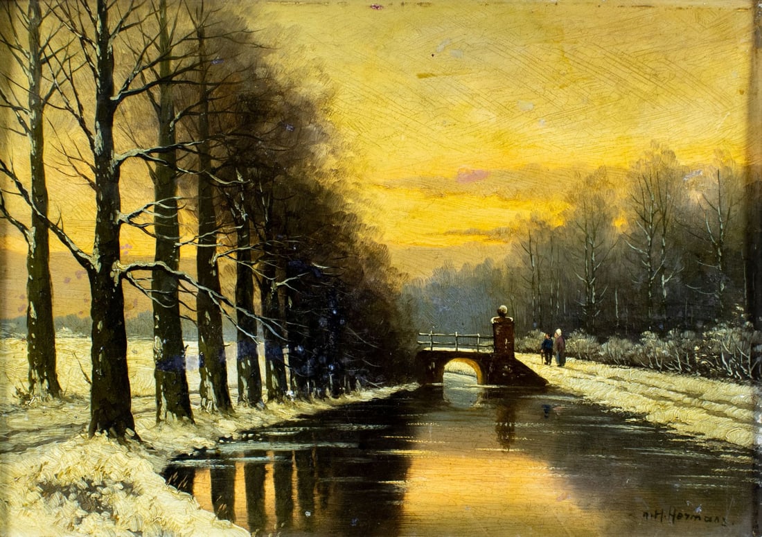 Hermans (Europe,early 20C) oil painting antique (1 of 12)