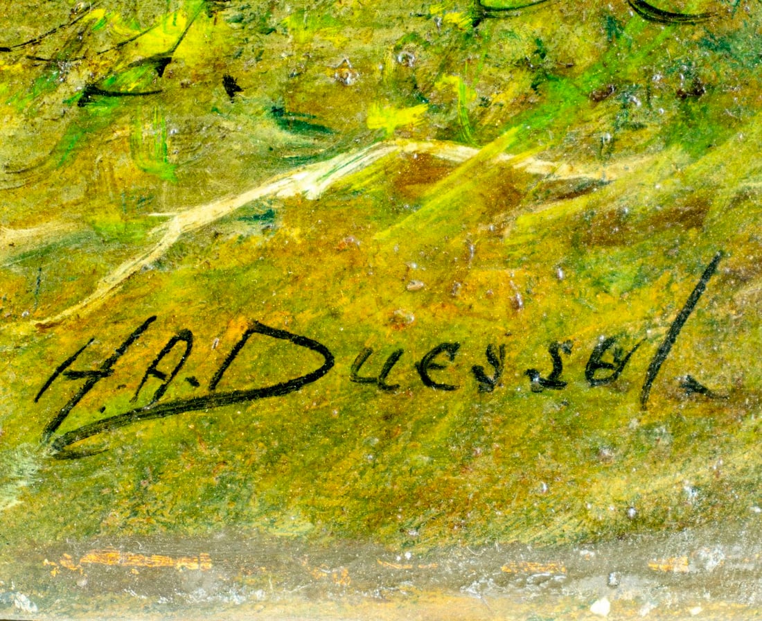 Henry Duessel (NY,German,1858-1919) oil painting antique - 4