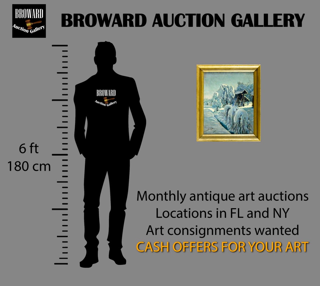 Vintage mid 20C American oil painting signed - 2