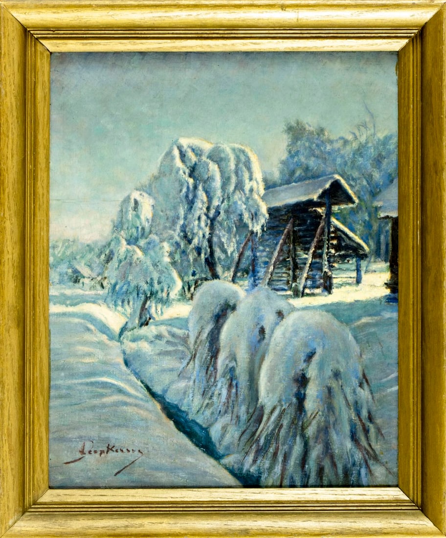 Vintage mid 20C American oil painting signed - 3