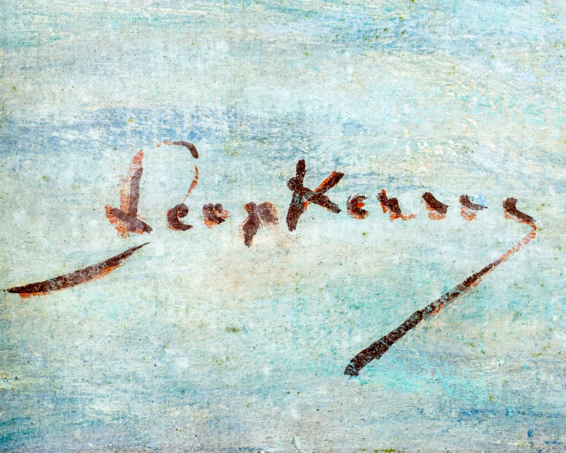 Vintage mid 20C American oil painting signed - 4