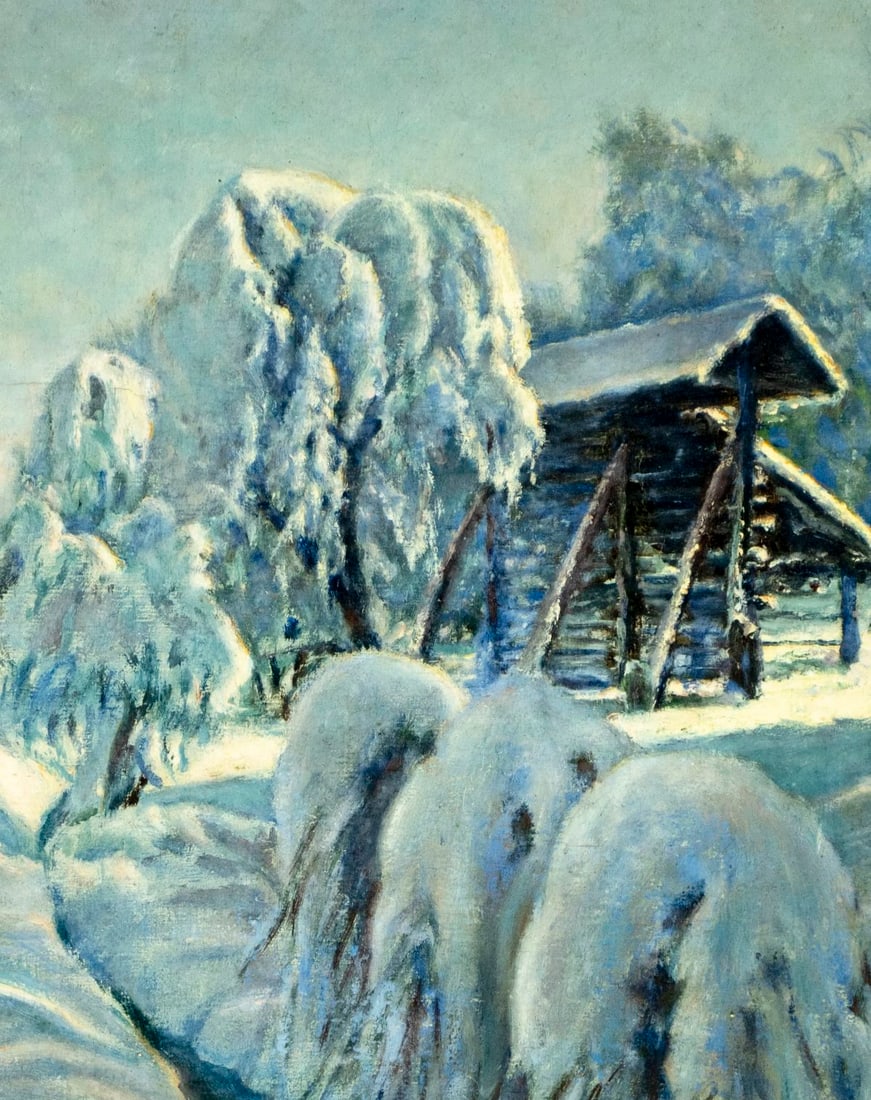 Vintage mid 20C American oil painting signed - 5