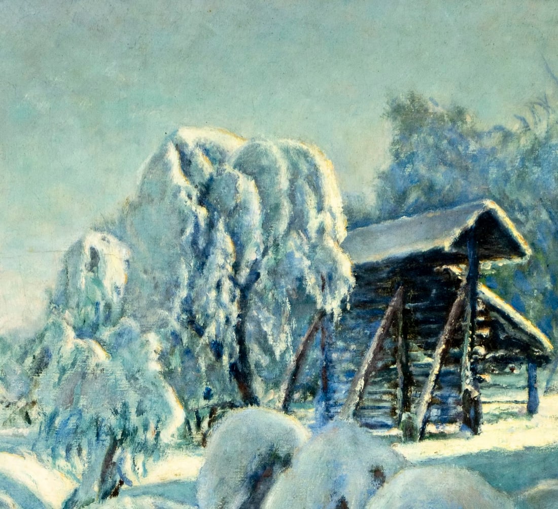 Vintage mid 20C American oil painting signed - 6