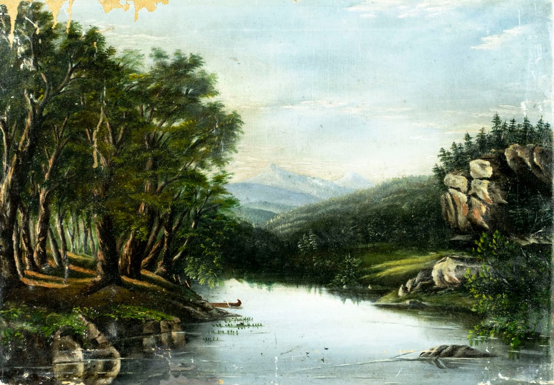 Antique 19C American oil painting - 3