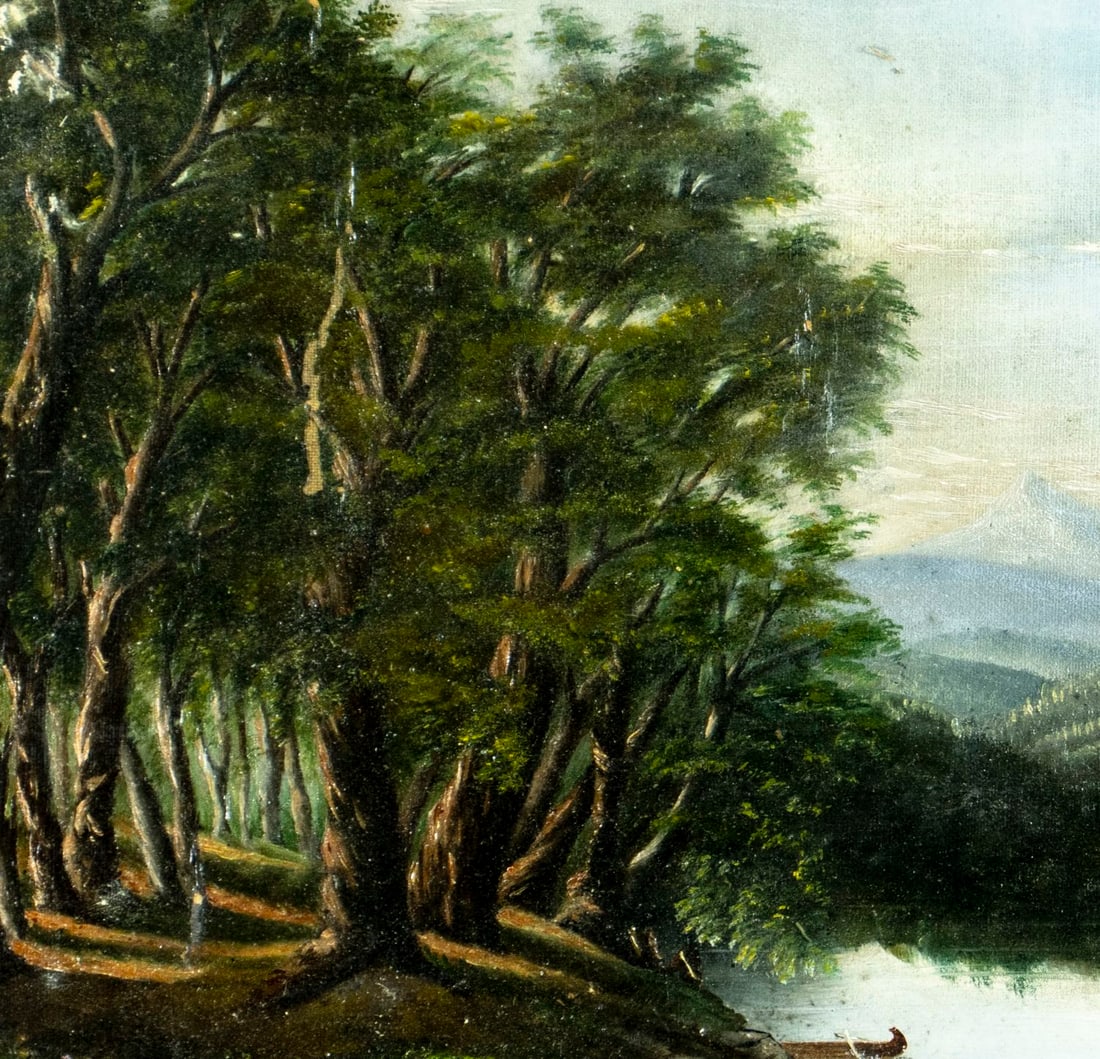 Antique 19C American oil painting - 5