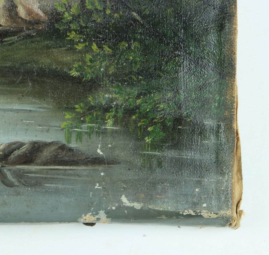 Antique 19C American oil painting - 9