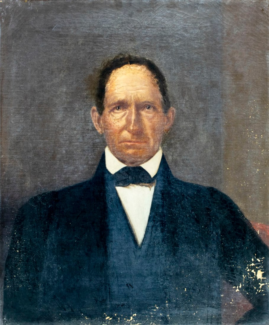 ATTR Bass Otis (PA,MA,1784-1861) oil painting antique (1 of 13)