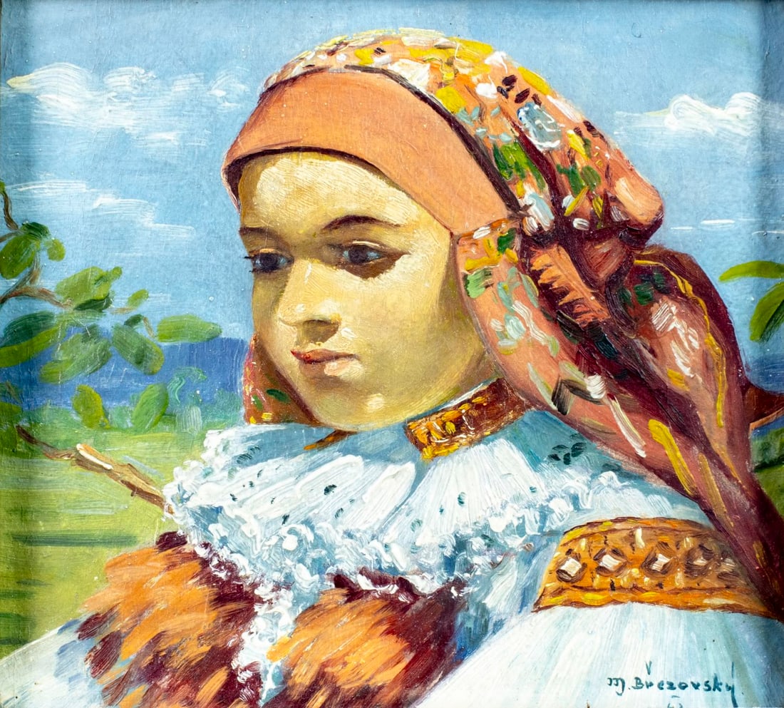 M Brezovsky (Europe,mid 20C) oil painting antique (1 of 12)