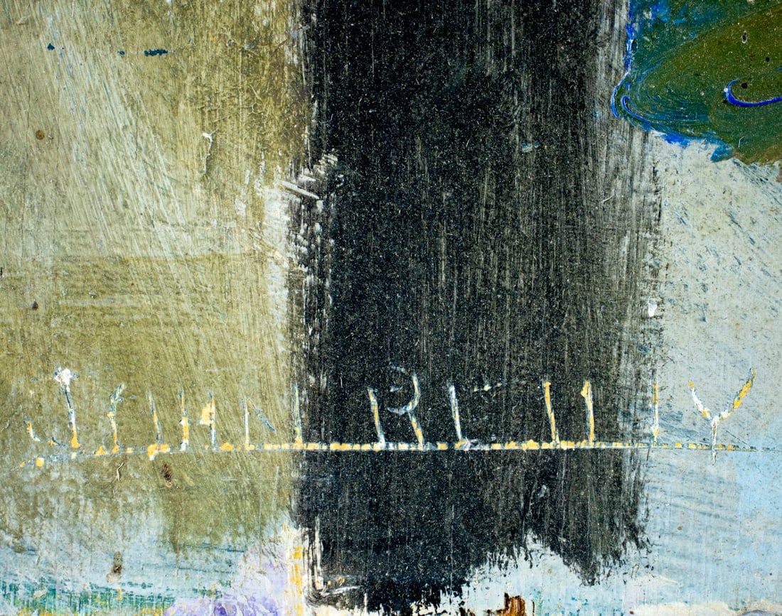 John Reilly (NY,NJ,1942-2021) oil painting 2-sided - 4