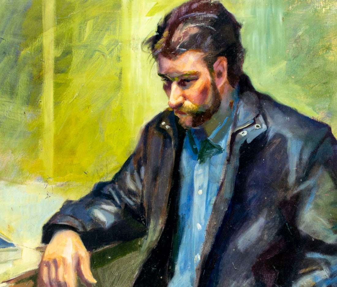 John Reilly (NY,NJ,1942-2021) oil painting 2-sided - 5