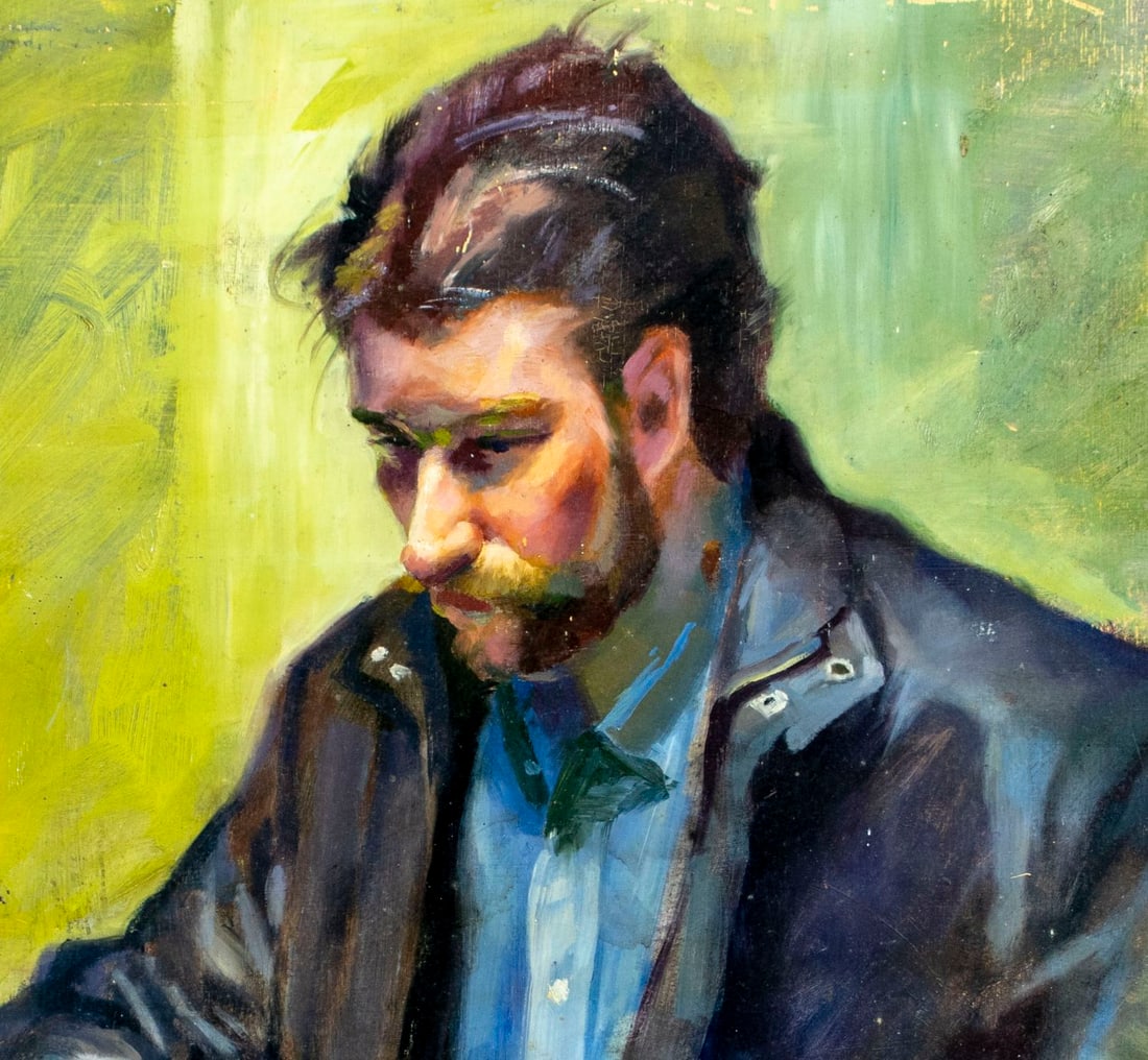 John Reilly (NY,NJ,1942-2021) oil painting 2-sided - 6