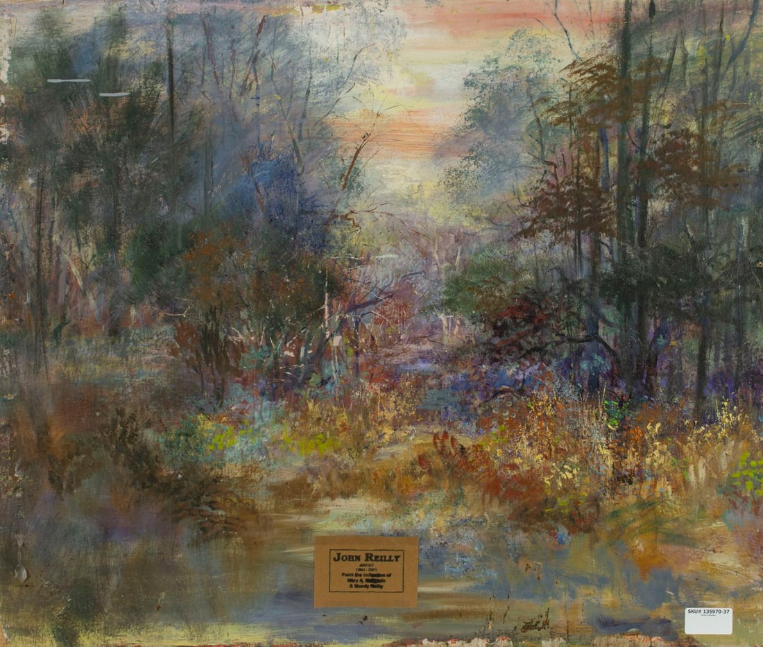 John Reilly (NY,NJ,1942-2021) oil painting 2-sided - 9