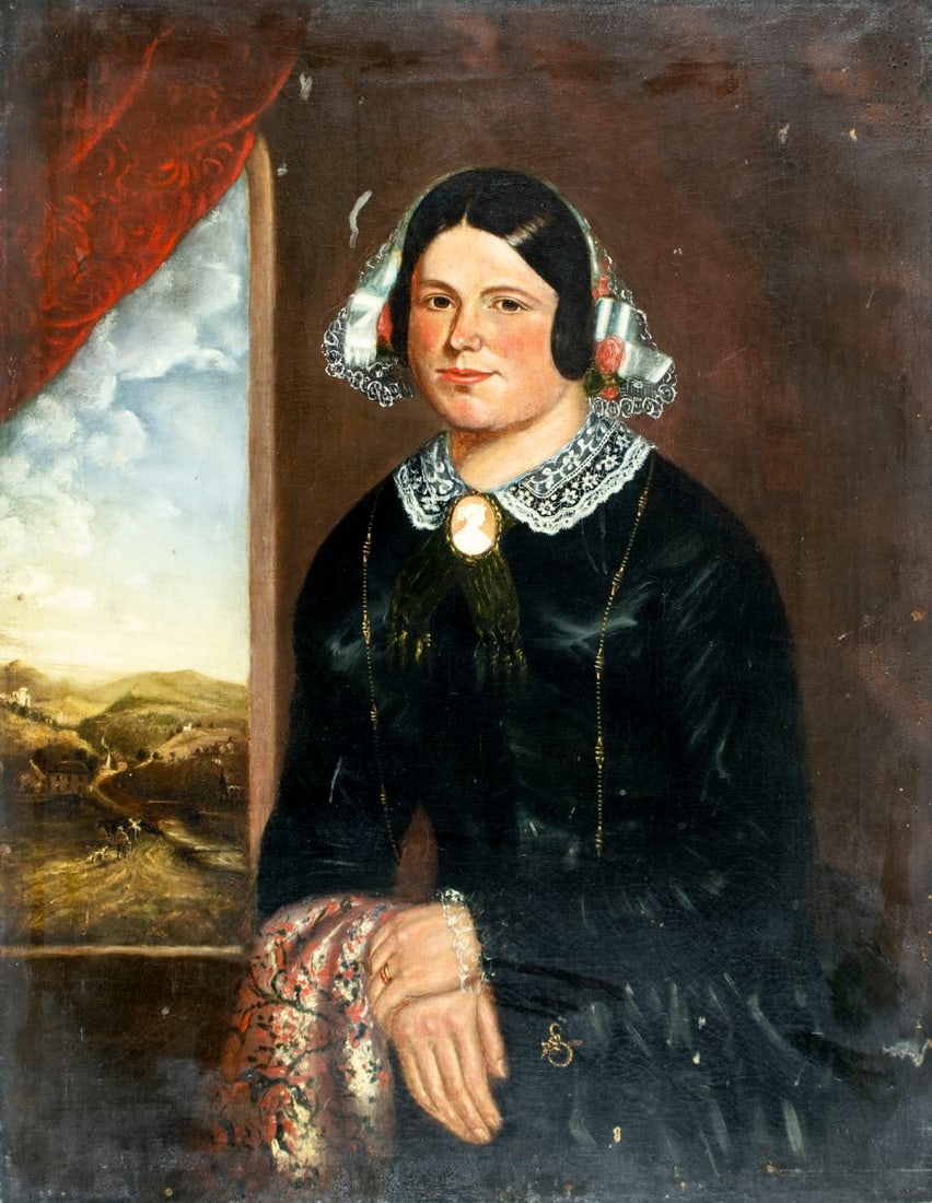 Antique 19C European oil painting (1 of 11)