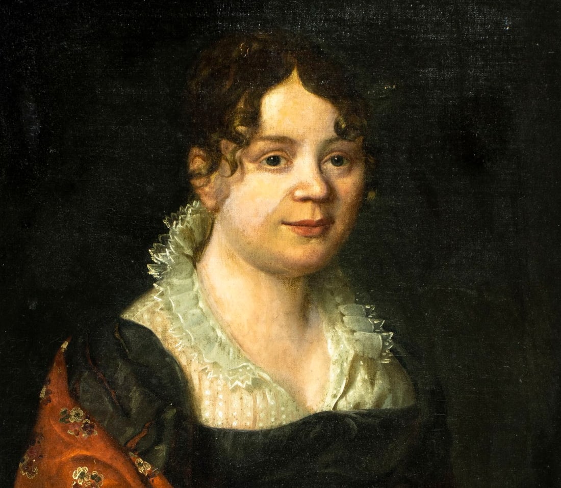 Antique 19C European oil painting - 5