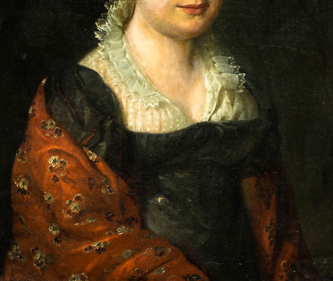 Antique 19C European oil painting - 6