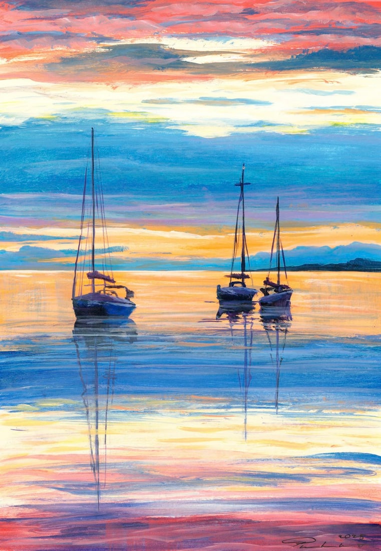 Oleksandr Pukhno (Ukraine,20/21C) acrylic painting (1 of 12)