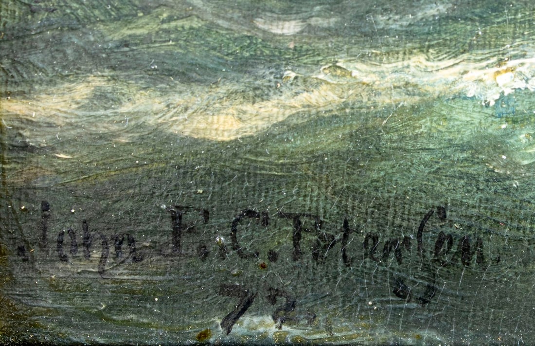 John Petersen (MA,Denmark,1839-1874) oil painting antique - 4