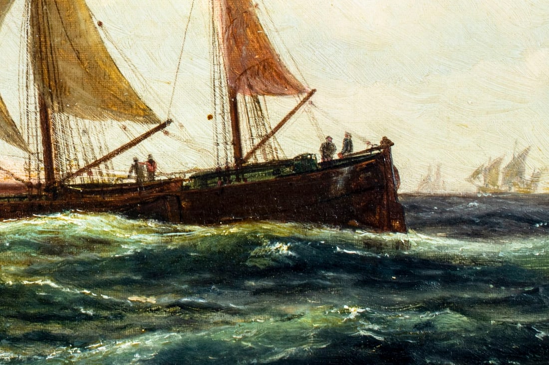 John Petersen (MA,Denmark,1839-1874) oil painting antique - 5