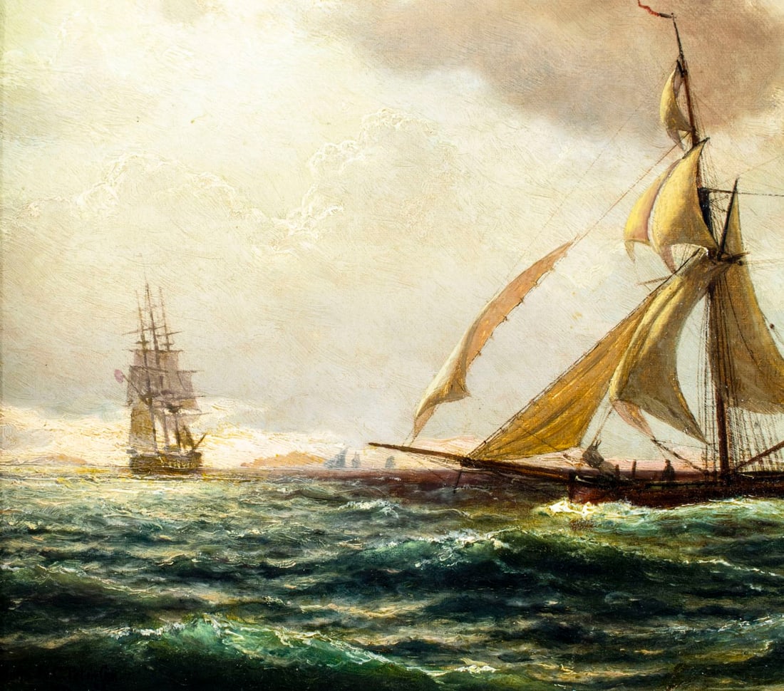 John Petersen (MA,Denmark,1839-1874) oil painting antique - 6