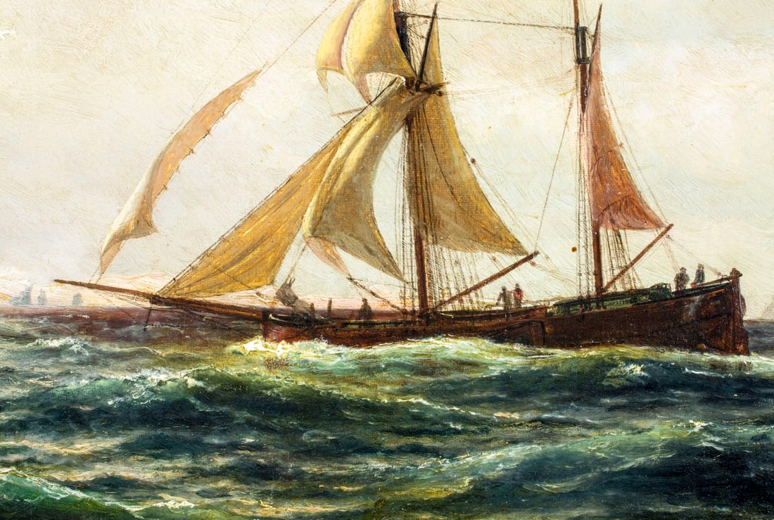 John Petersen (MA,Denmark,1839-1874) oil painting antique - 7