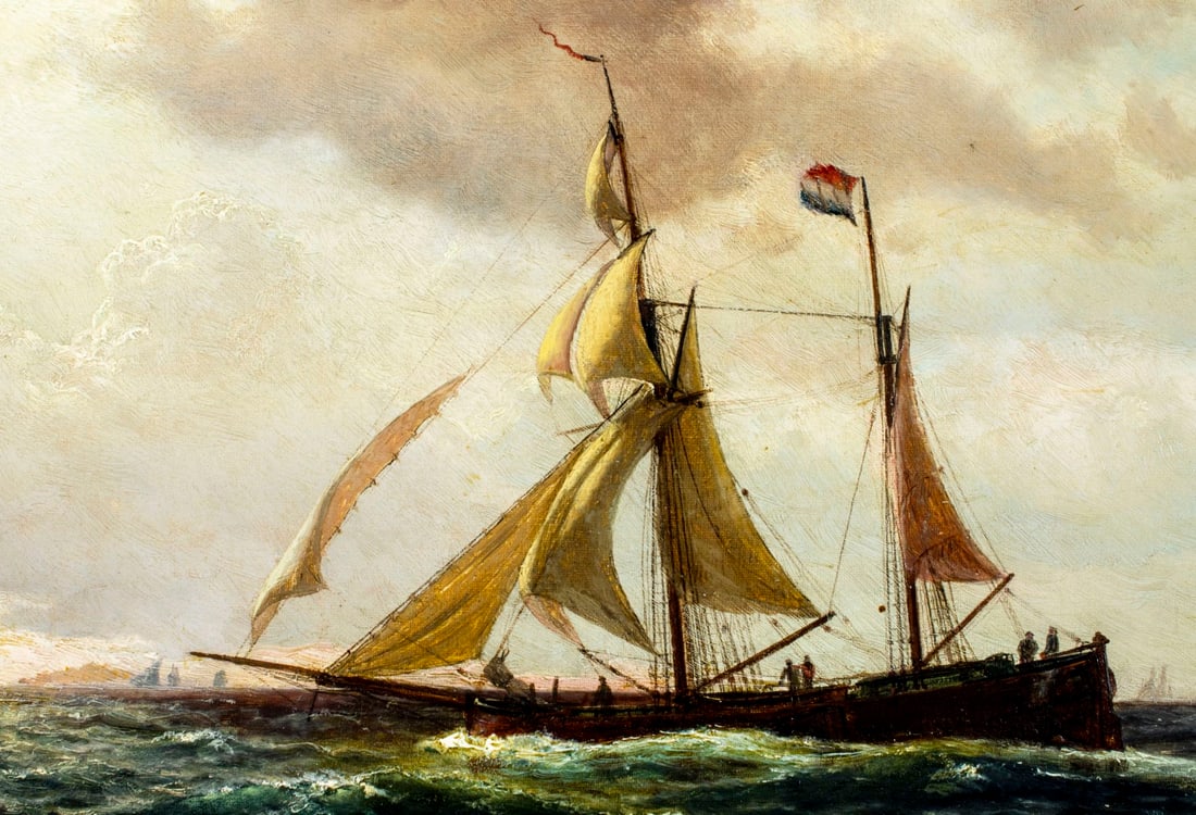 John Petersen (MA,Denmark,1839-1874) oil painting antique - 8