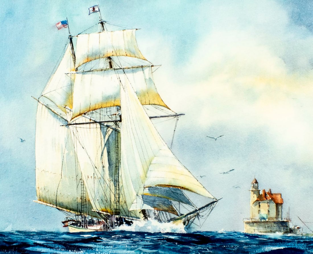 Robert MacGillis (CT,NJ,1936-2002) watercolor painting - 5